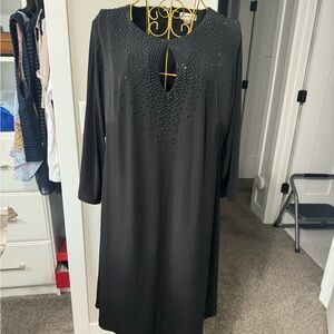 Calvin Klein, Size 14 W, Black, elegant dress with rhinestones
